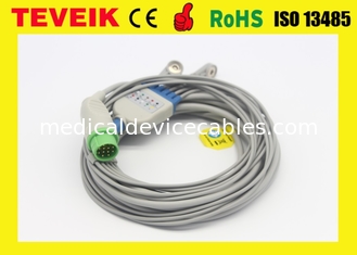 Shenzhen Factory Medical Kontron 7135B Round 12pin TPU ECG Cable For Patient Monitor