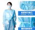 Blue Gown Disposable Non Woven PP PE Hooded Disposable Protective Gown